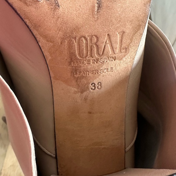 Revolve Toral Berta Booties in Sand Cream Leather Foldover Heeled Boots - Picture 9 of 14